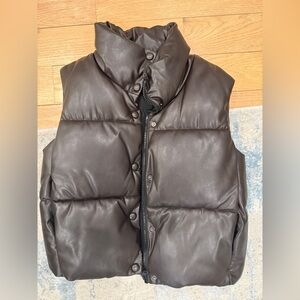 Zara Dark Brown Puffer Vest